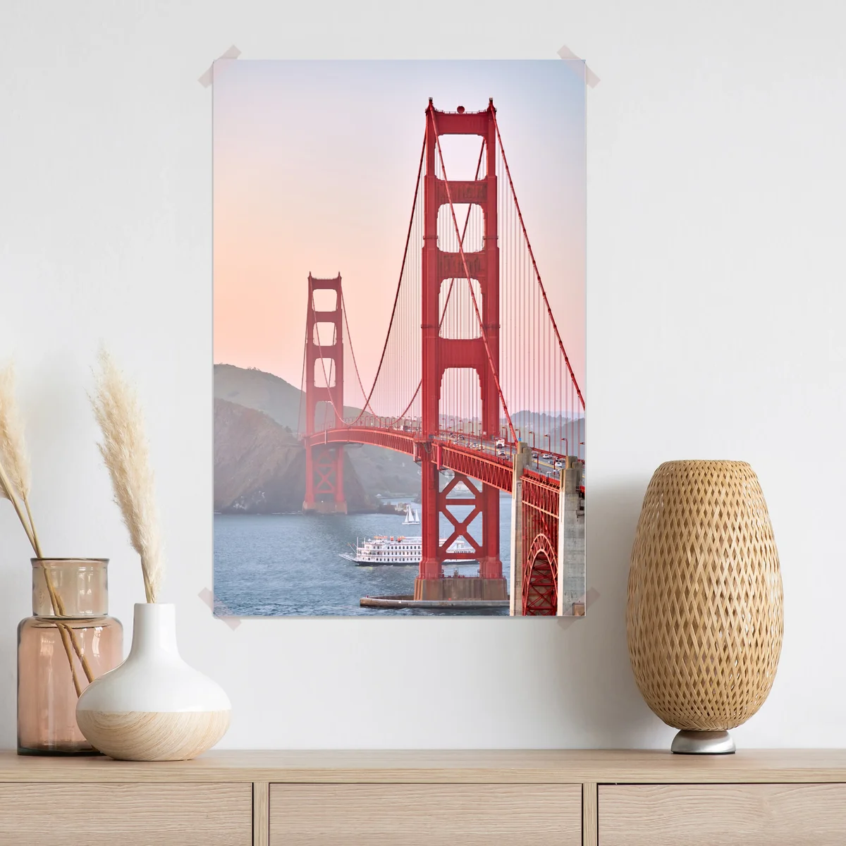 Poster Golden Gate Bridge bei sonnenuntergang Poster Golden Gate Bridge bei sonnenuntergang