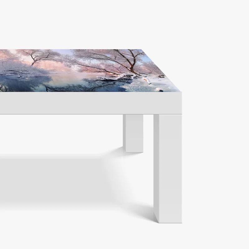 Tischaufkleber und Schreibtischaufkleber ruhige winterlandschaft am fluss Tischaufkleber und Schreibtischaufkleber ruhige winterlandschaft am fluss