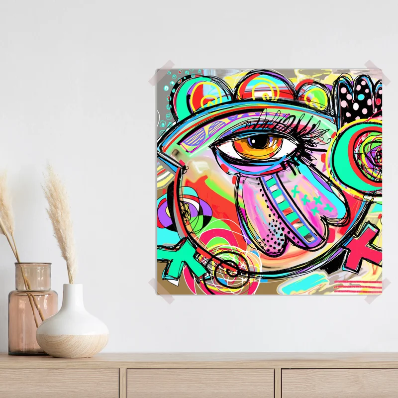 Poster lebhaftes abstraktes auge im pop-art stil Poster lebhaftes abstraktes auge im pop-art stil