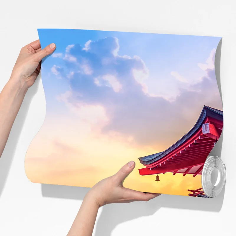 Fototapete sonnenuntergang über dem Fuji und der Chureito-Pagode Fototapete sonnenuntergang über dem Fuji und der Chureito-Pagode