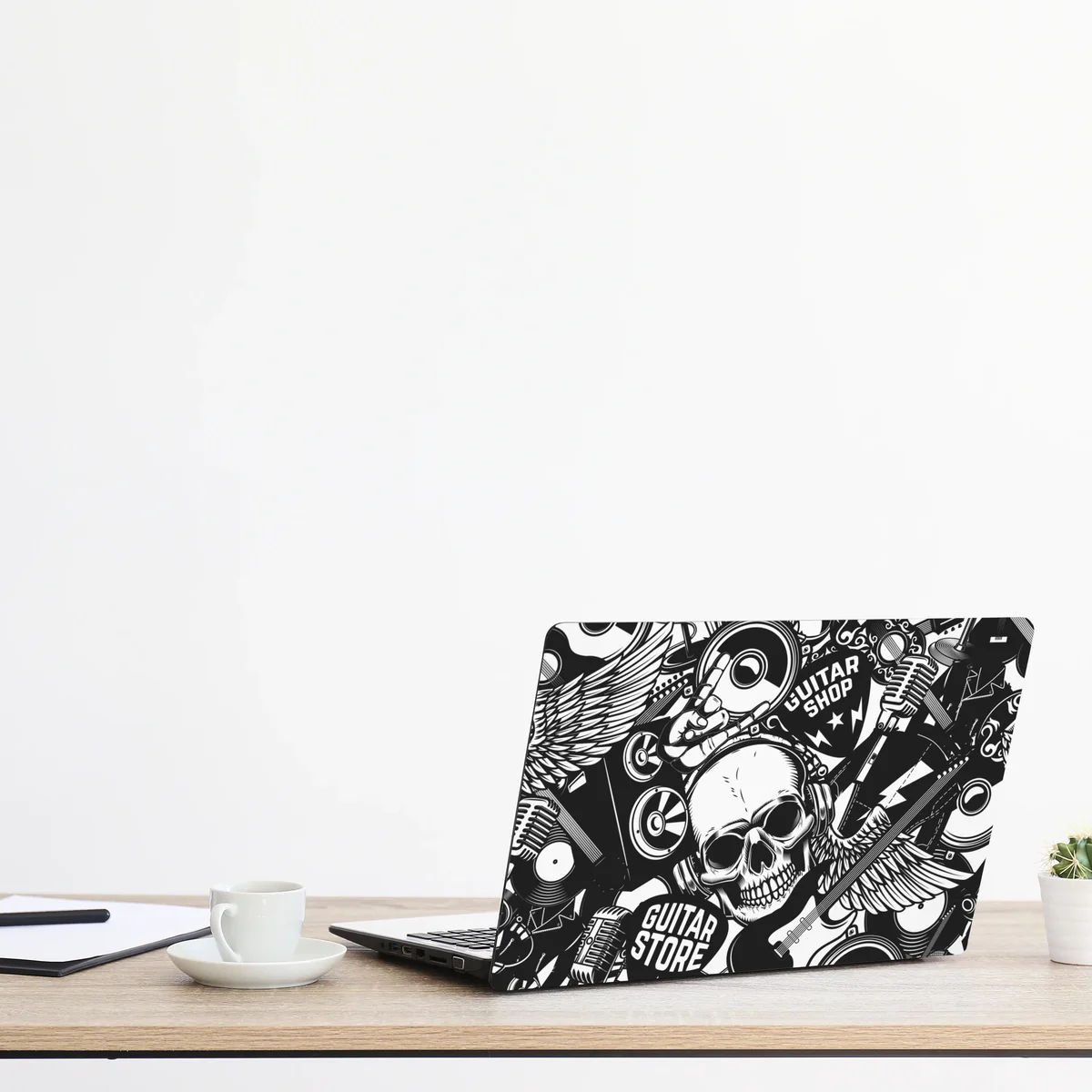 Laptop-Aufkleber rock-collage mit schädel und gitarre Laptop-Aufkleber rock-collage mit schädel und gitarre