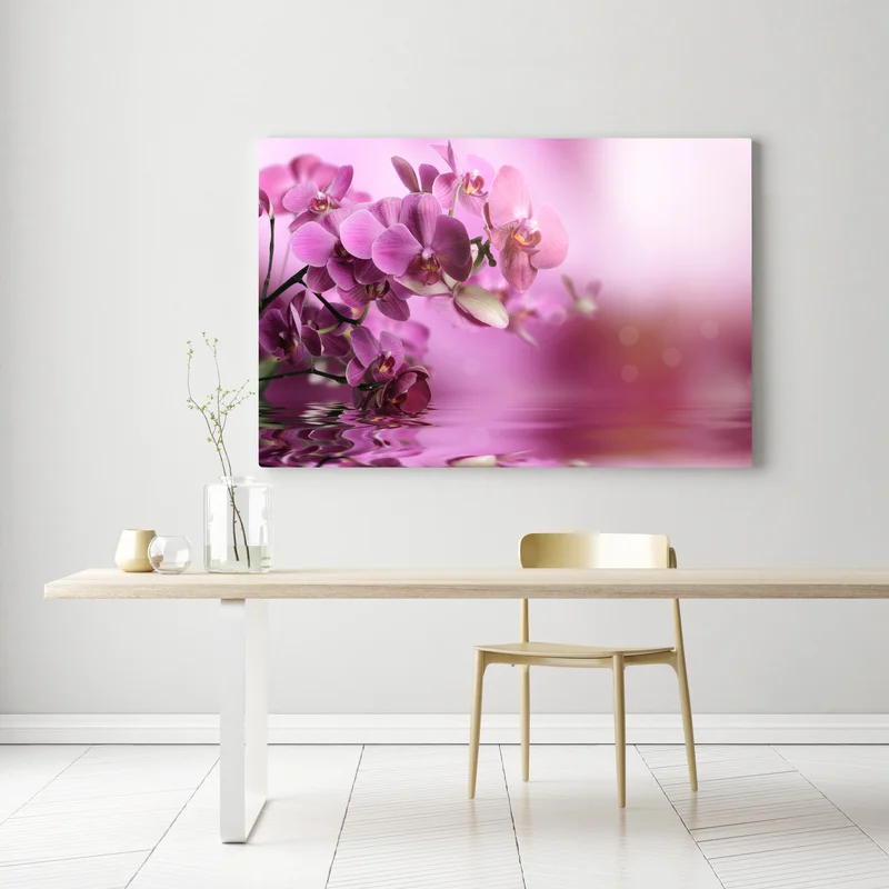 Leinwandbild rosa orchideen spiegelung Leinwandbild rosa orchideen spiegelung