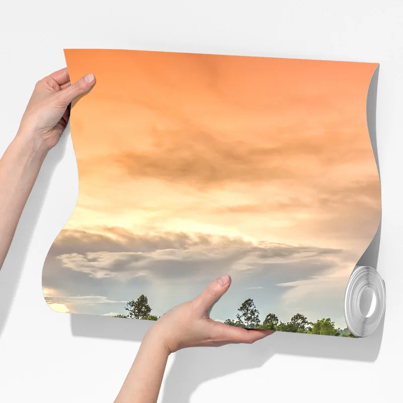 Fototapete sonnenuntergang über einer hölzernen brücke in Khonburi Fototapete sonnenuntergang über einer hölzernen brücke in Khonburi