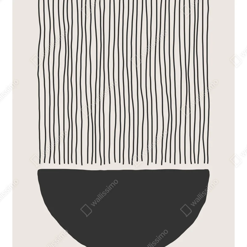 Poster minimalistischer schwarzer halbkreis mit vertikalen linien • Poster bei Wallnifity® Poster minimalistischer schwarzer halbkreis mit vertikalen linien • Poster bei Wallnifity®