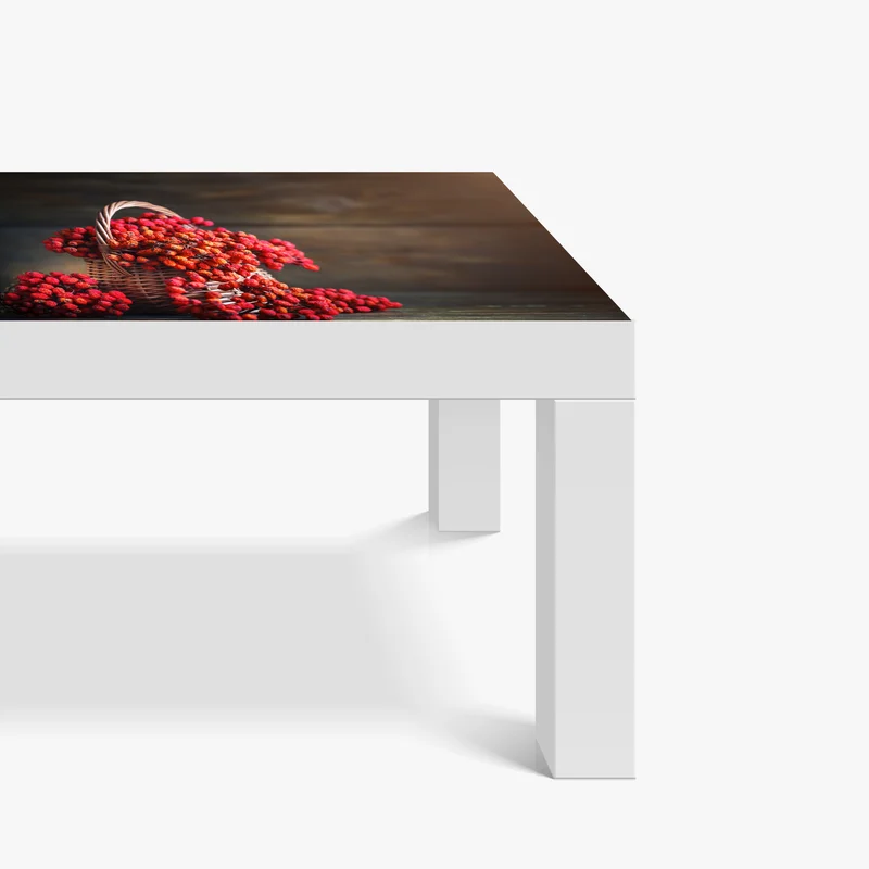 Tischaufkleber und Schreibtischaufkleber herbstliche vogelbeeren im weidenkorb