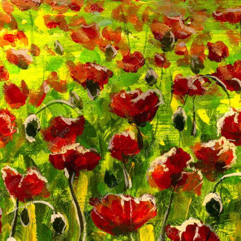 Türaufkleber feld roter mohnblumen Türaufkleber feld roter mohnblumen