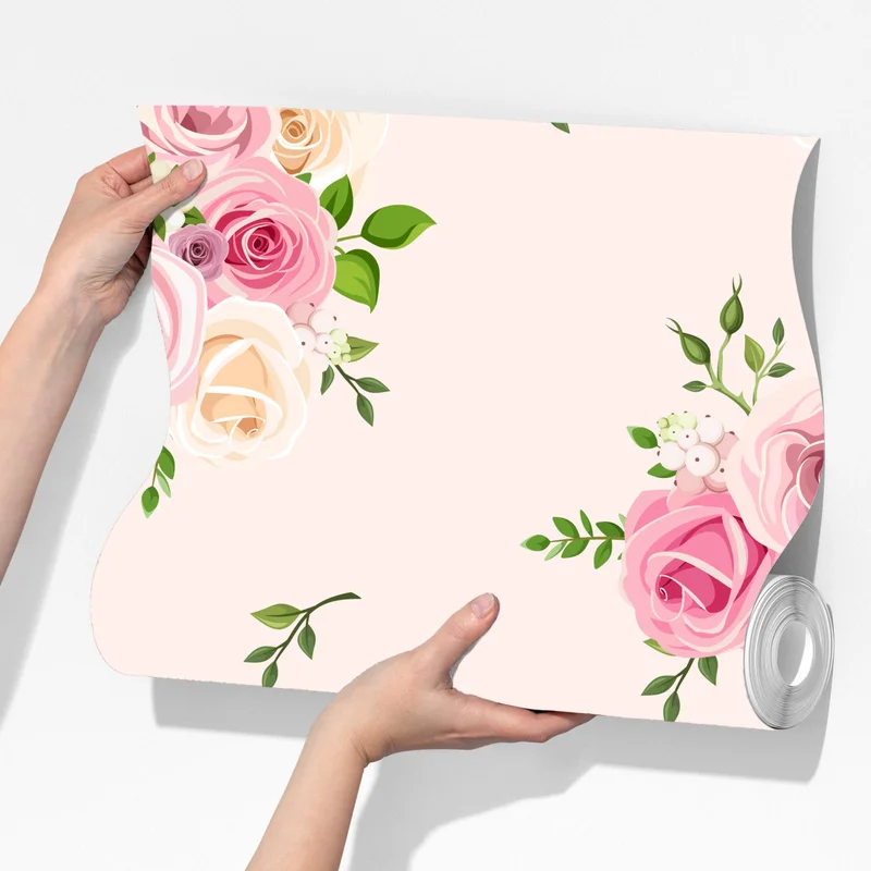 Fototapete zartes rosenmuster in pastellrosa Fototapete zartes rosenmuster in pastellrosa