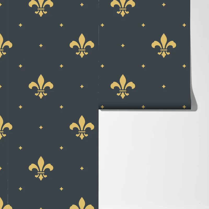 Fototapete goldenes lilienmuster auf dunklem hintergrund Fototapete goldenes lilienmuster auf dunklem hintergrund