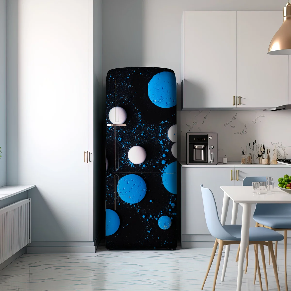 Kühlschrankaufkleber blaues marmor flüssigmuster Kühlschrankaufkleber blaues marmor flüssigmuster