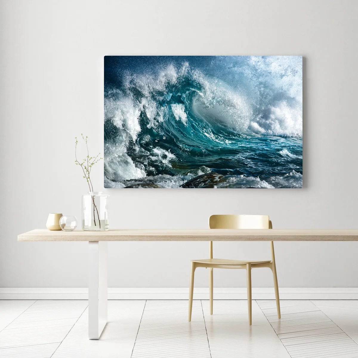 Leinwandbild türkise ozeanwelle in bewegung Leinwandbild türkise ozeanwelle in bewegung
