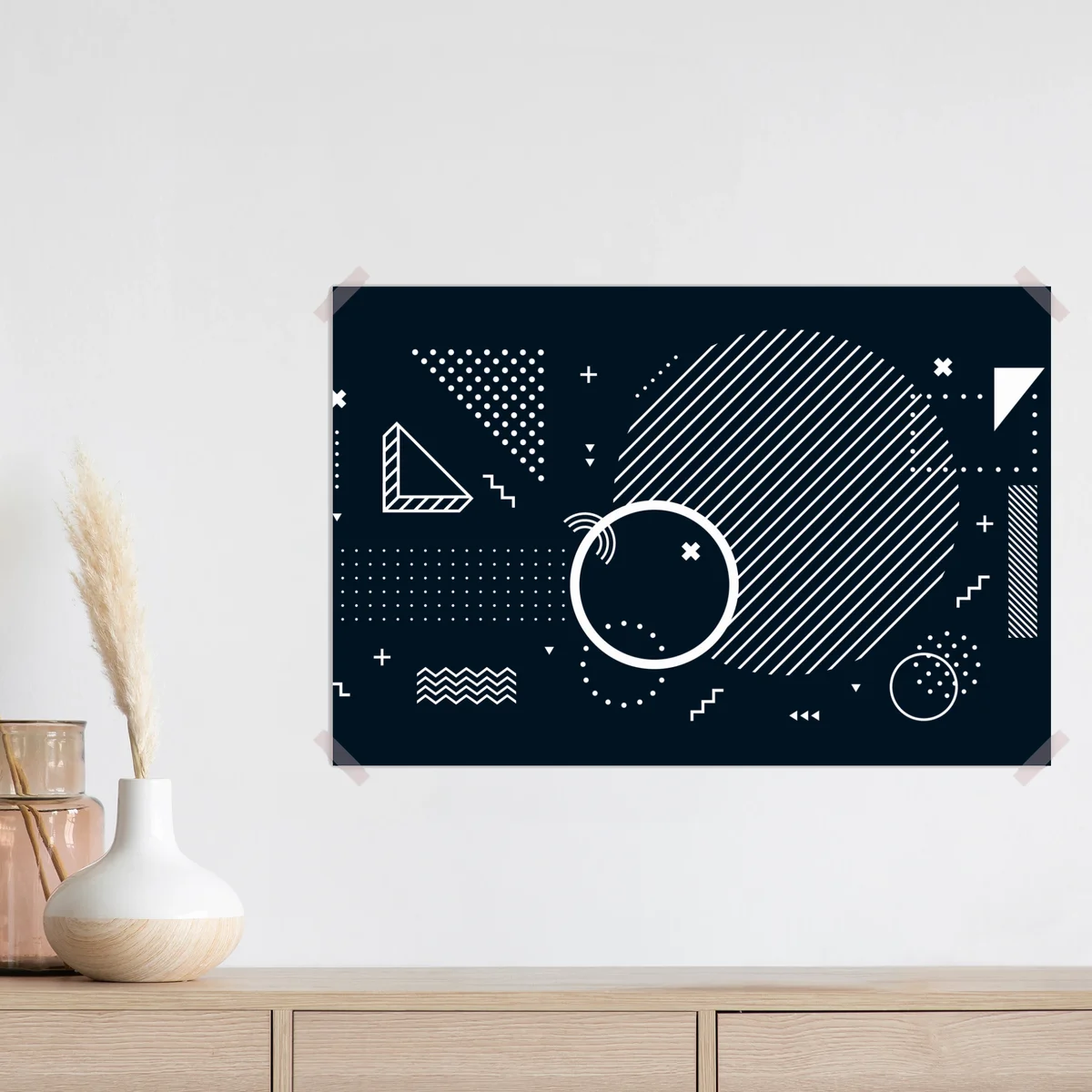 Poster moderne marineblaue geometrische komposition • Poster bei Wallnifity® Poster moderne marineblaue geometrische komposition • Poster bei Wallnifity®