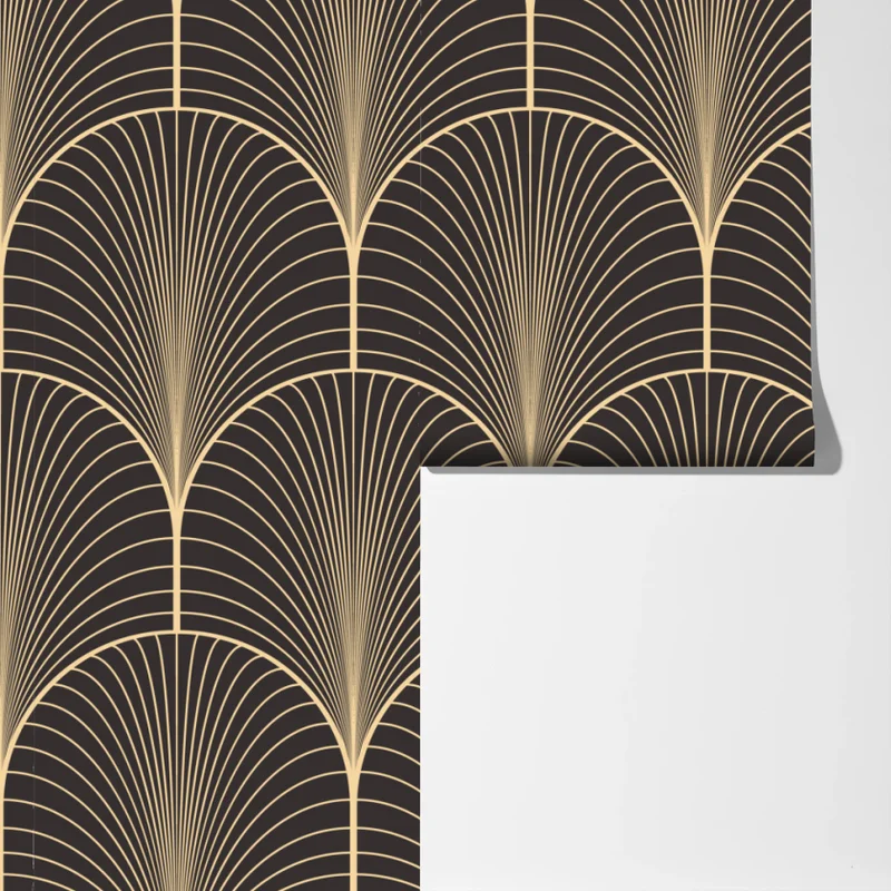 Fototapeta art deco złoty wzór wachlarza Fototapeta art deco złoty wzór wachlarza