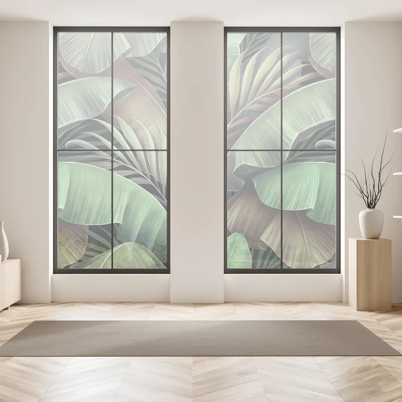 Fensteraufkleber tropisches blättermuster