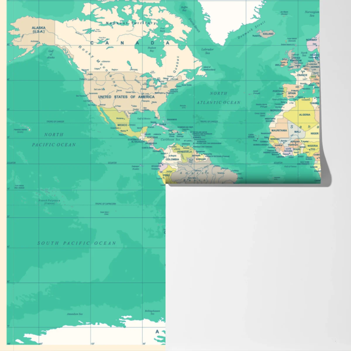 Fototapete weltkarte im vintage-stil Fototapete weltkarte im vintage-stil