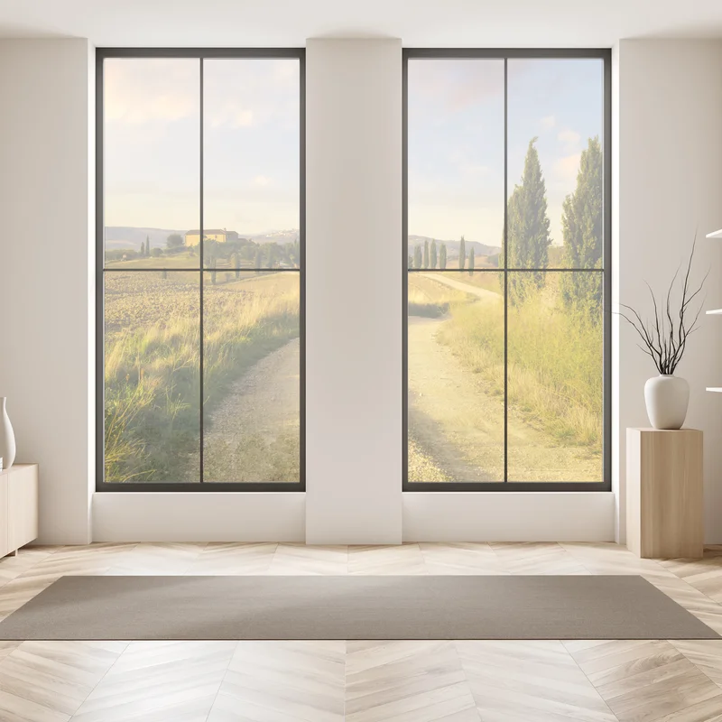 Fensteraufkleber goldene landstraße zwischen zypressen Fensteraufkleber goldene landstraße zwischen zypressen