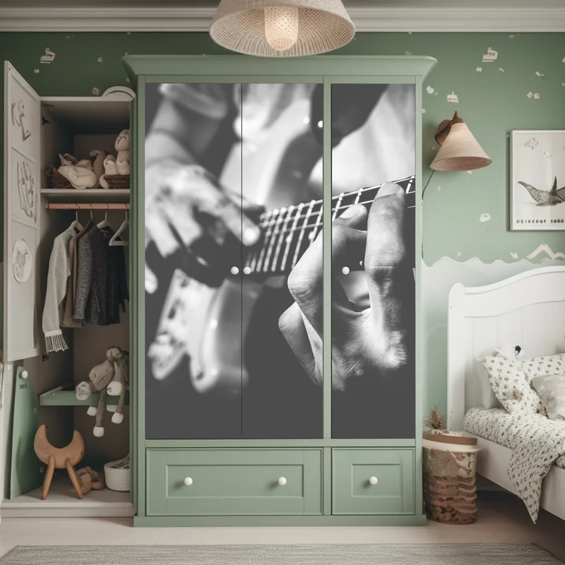 Schrankaufkleber monochrome gitarre nahaufnahme