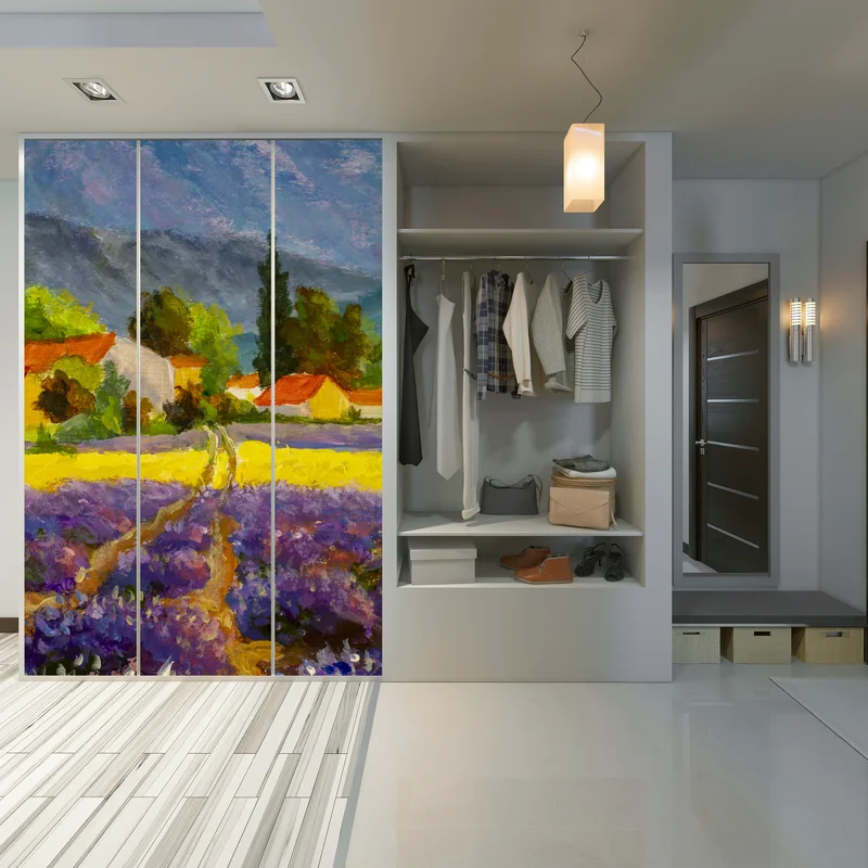 Schrankaufkleber lavendelfelder bei sonnenuntergang Schrankaufkleber lavendelfelder bei sonnenuntergang