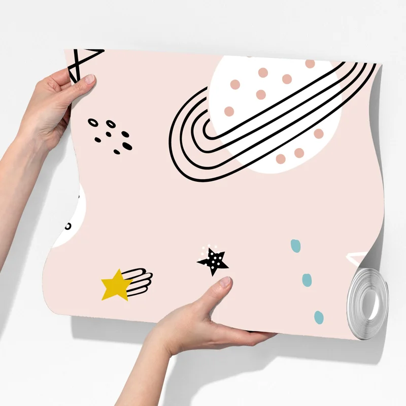 Fototapeta zabawny pastelowy wzór kosmiczny dla dzieci Fototapeta zabawny pastelowy wzór kosmiczny dla dzieci