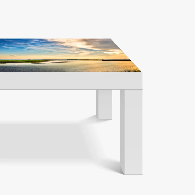 Tischaufkleber und Schreibtischaufkleber graureiher in der Chesapeake-Bucht bei sonnenuntergang