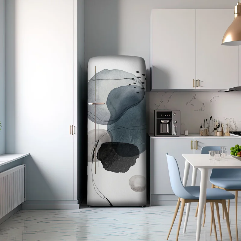 Kühlschrankaufkleber ruhige blaue aquarellkugeln