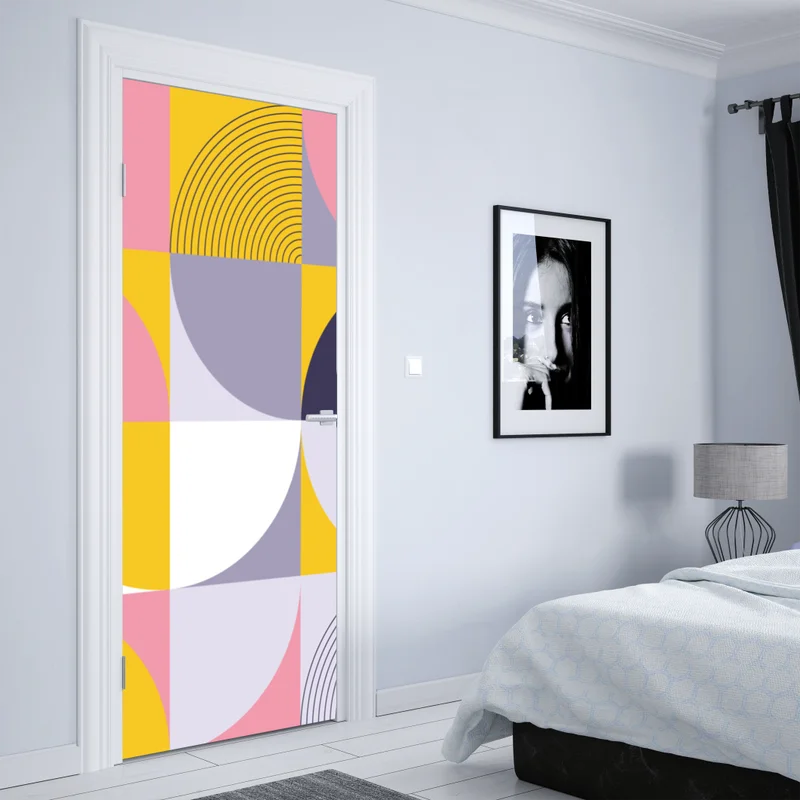 Türaufkleber pastell geometrisches muster Türaufkleber pastell geometrisches muster