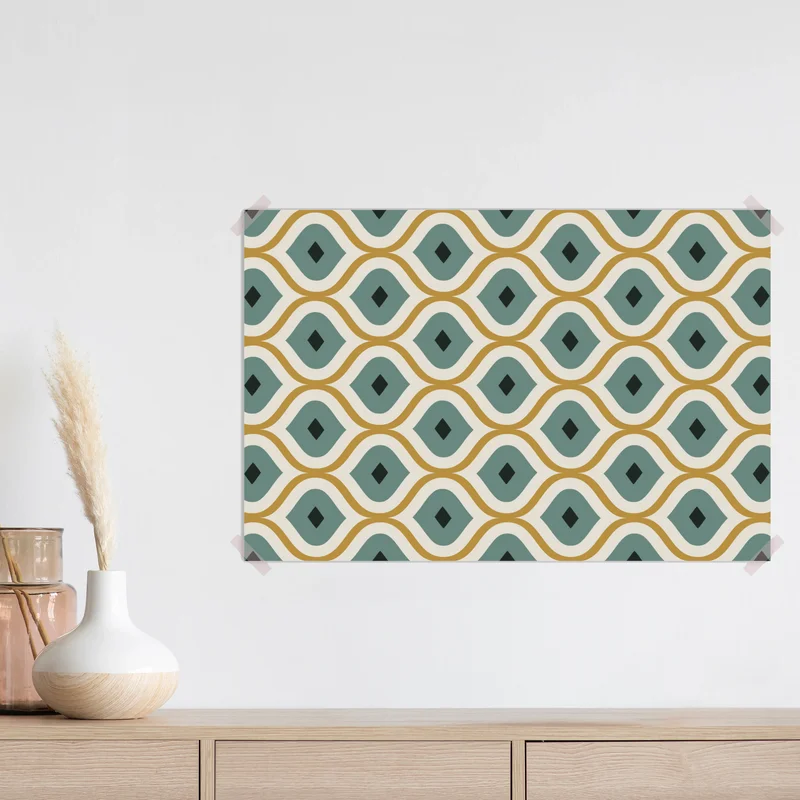 Poster türkis-goldenes geometrisches ornament Poster türkis-goldenes geometrisches ornament