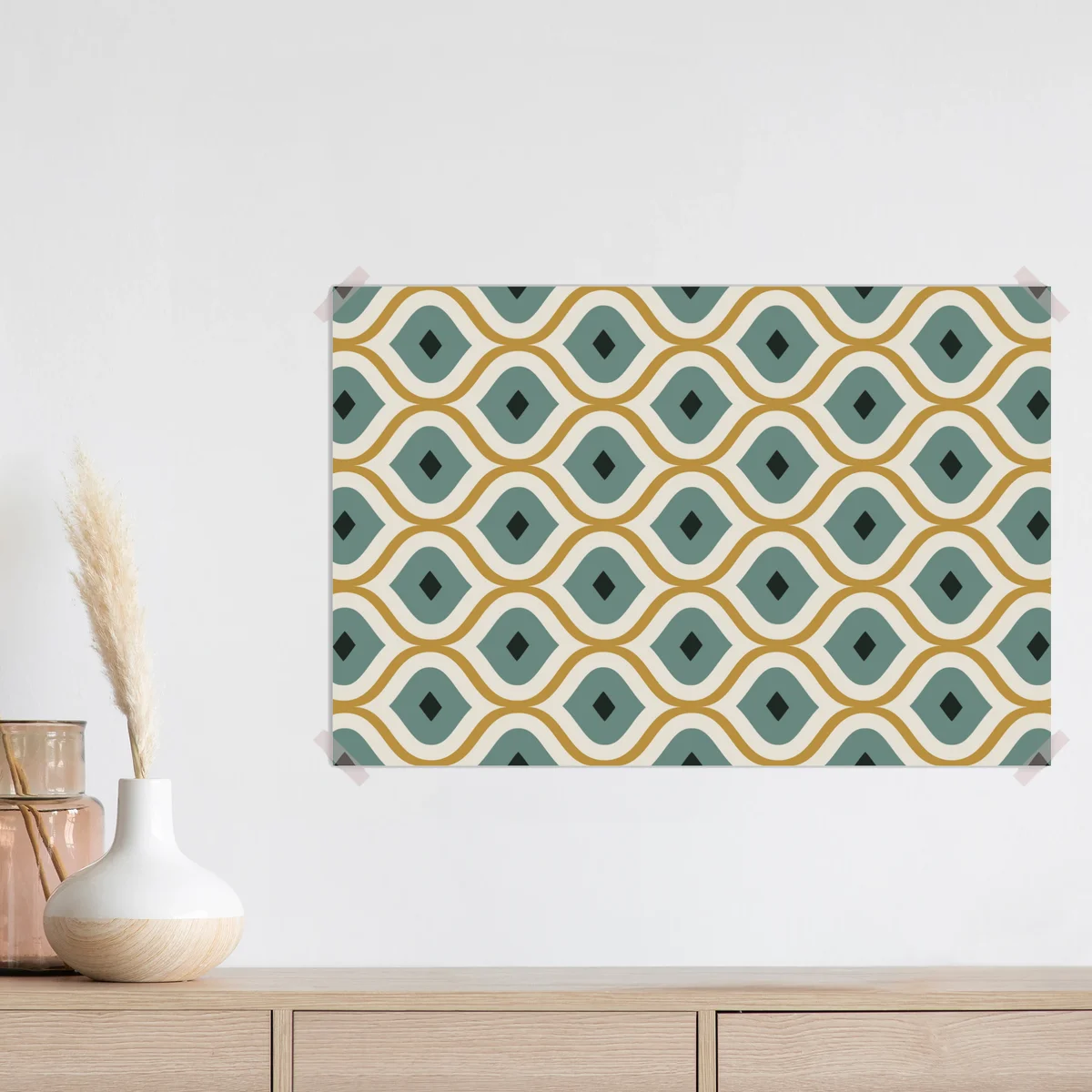 Poster türkis-goldenes geometrisches ornament Poster türkis-goldenes geometrisches ornament