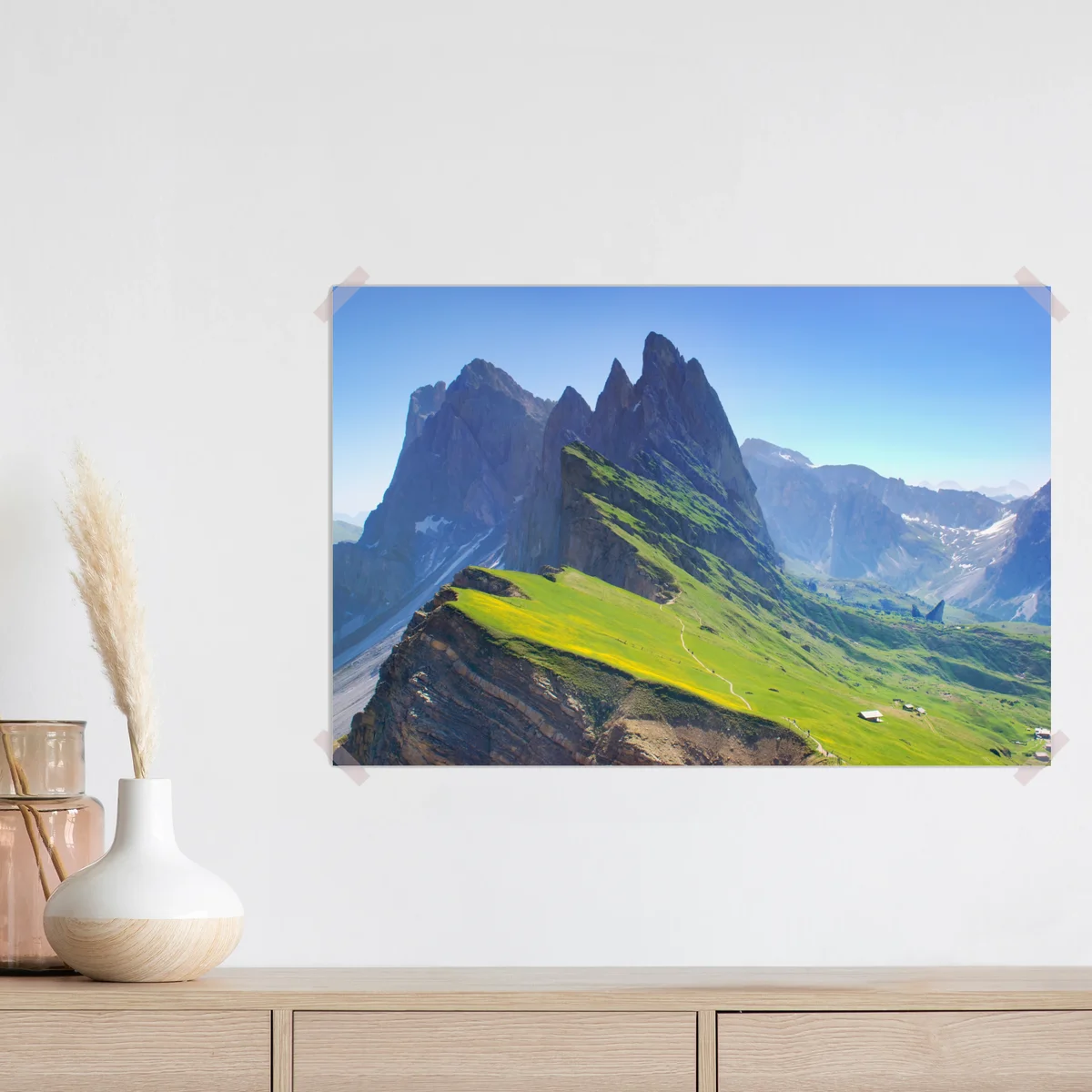 Poster majestätische Seceda in den Dolomiten Poster majestätische Seceda in den Dolomiten