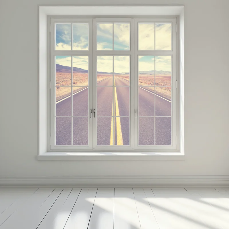 Fensteraufkleber vintage wüstenstraße, Death Valley