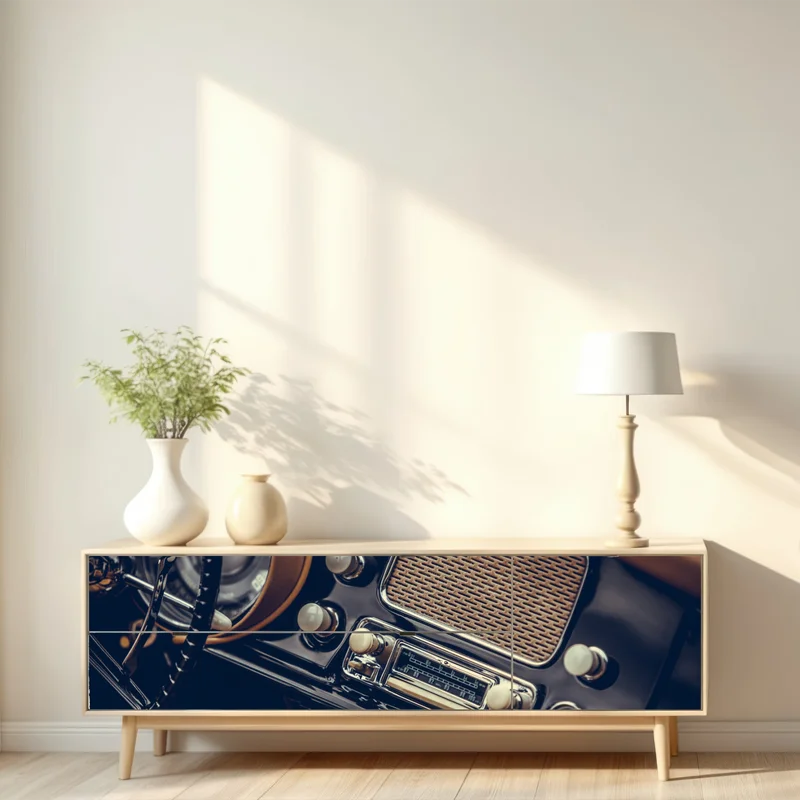 Repositionierbarer Aufkleber vintage armaturenbrett nahaufnahme