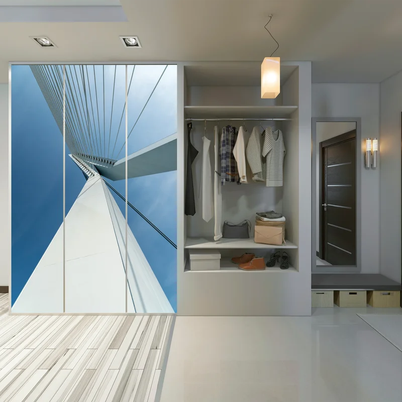 Schrankaufkleber aufsteigende linien: moderner brückenpylon Schrankaufkleber aufsteigende linien: moderner brückenpylon