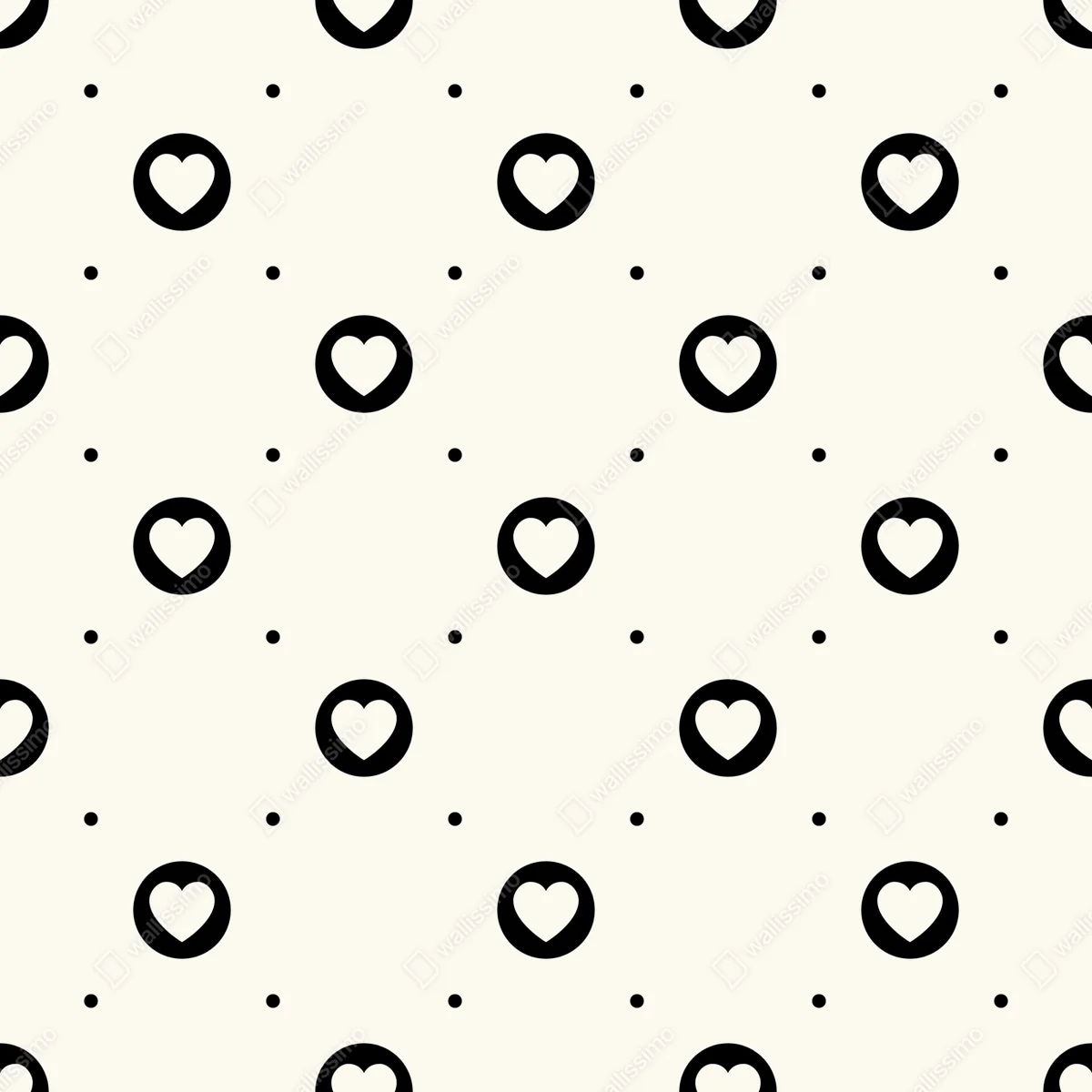 Fototapete minimalistisches muster mit schwarzen herzen Fototapete minimalistisches muster mit schwarzen herzen