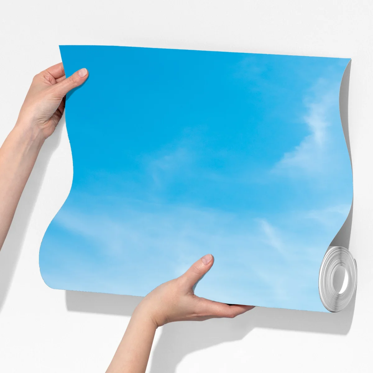 Fototapete friedliche grüne wiese unter blauem himmel Fototapete friedliche grüne wiese unter blauem himmel