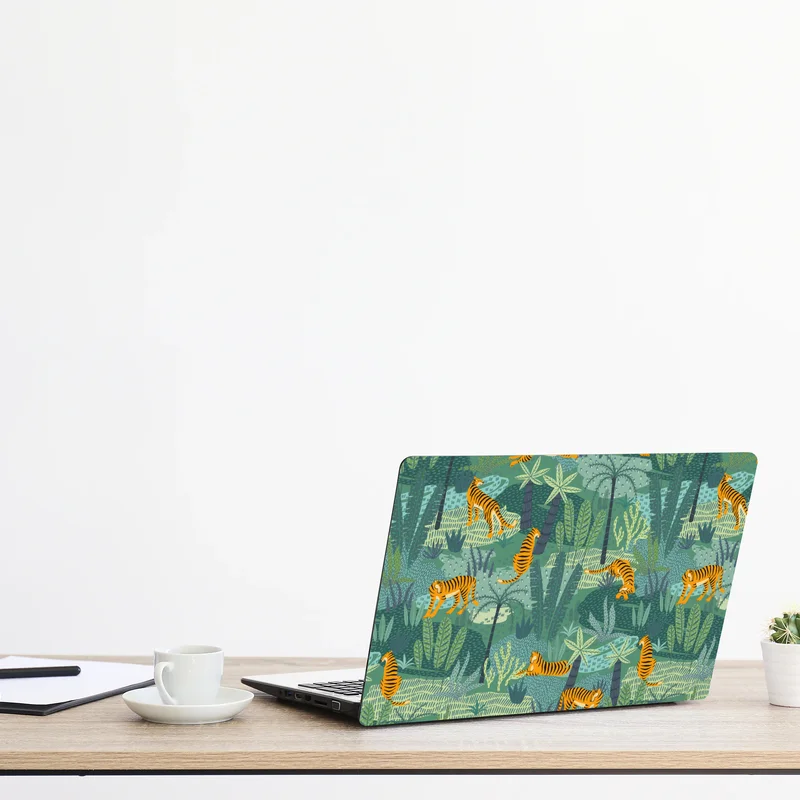 Laptop-Aufkleber verspieltes dschungel-tiger-muster Laptop-Aufkleber verspieltes dschungel-tiger-muster