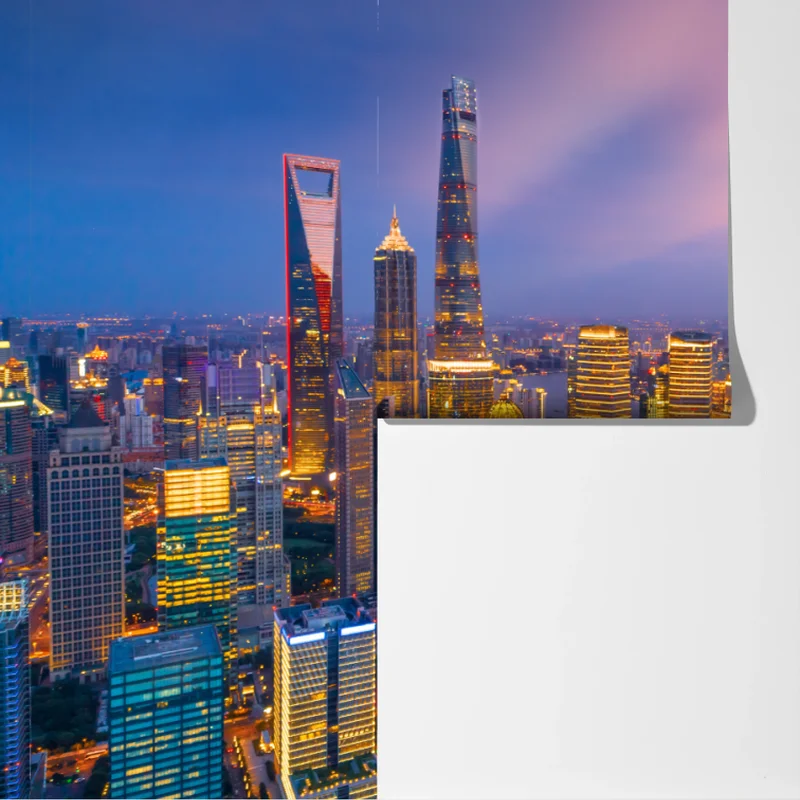 Fototapete Shanghai nächtliche skyline Fototapete Shanghai nächtliche skyline