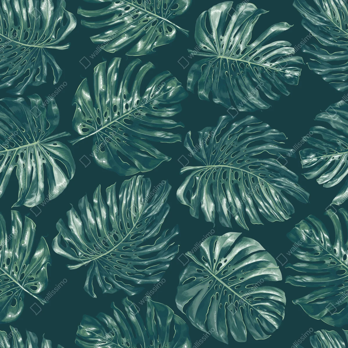 Kühlschrankaufkleber tropisches monstera-blattmuster Kühlschrankaufkleber tropisches monstera-blattmuster