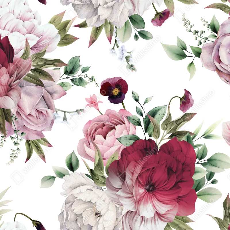 Poster aquarell pfingstrosen muster • Poster bei Wallnifity® Poster aquarell pfingstrosen muster • Poster bei Wallnifity®