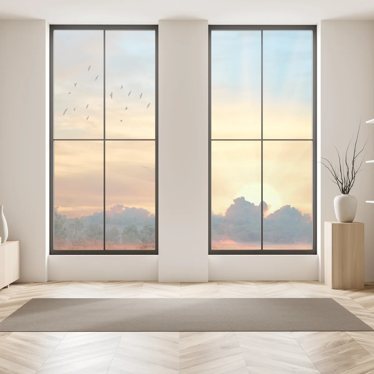 Fensteraufkleber goldener sonnenaufgang über den wolken Fensteraufkleber goldener sonnenaufgang über den wolken