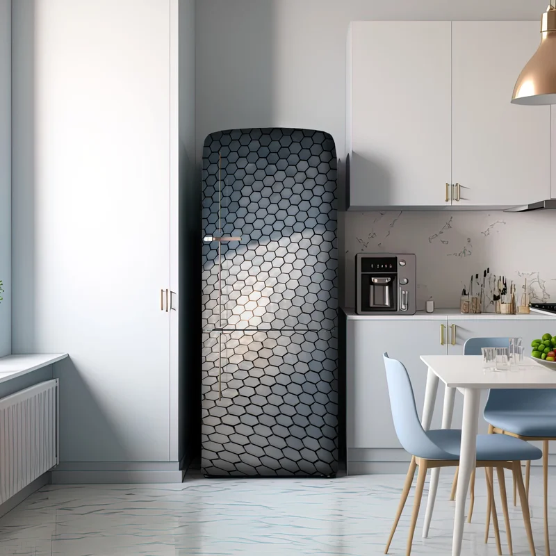 Kühlschrankaufkleber metallische hexagon geometrische fassade