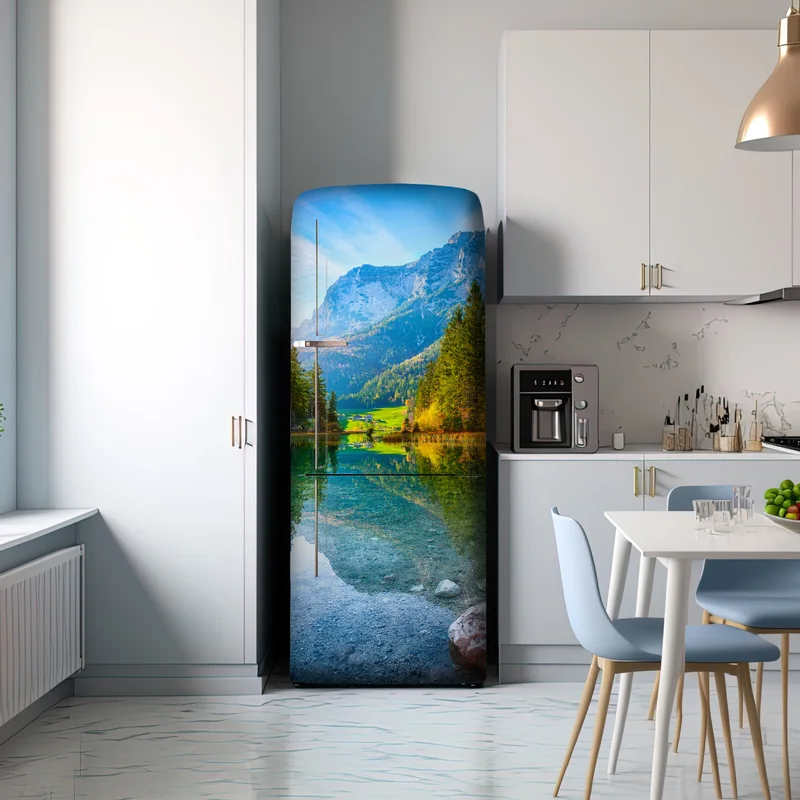 Kühlschrankaufkleber Hintersee herbstliche see- und bergspiegelung