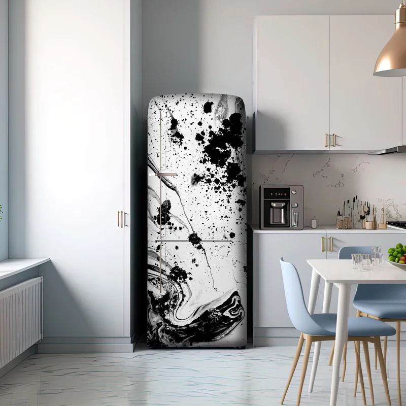 Kühlschrankaufkleber monochromes marmormuster abstrakt