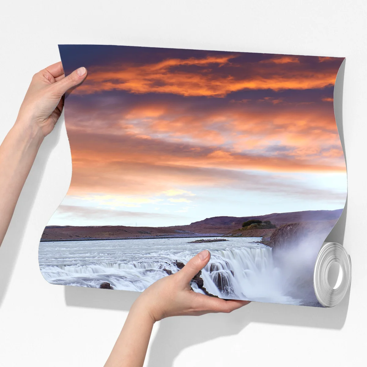 Fototapete panoramablick auf den wasserfall Gullfoss Fototapete panoramablick auf den wasserfall Gullfoss