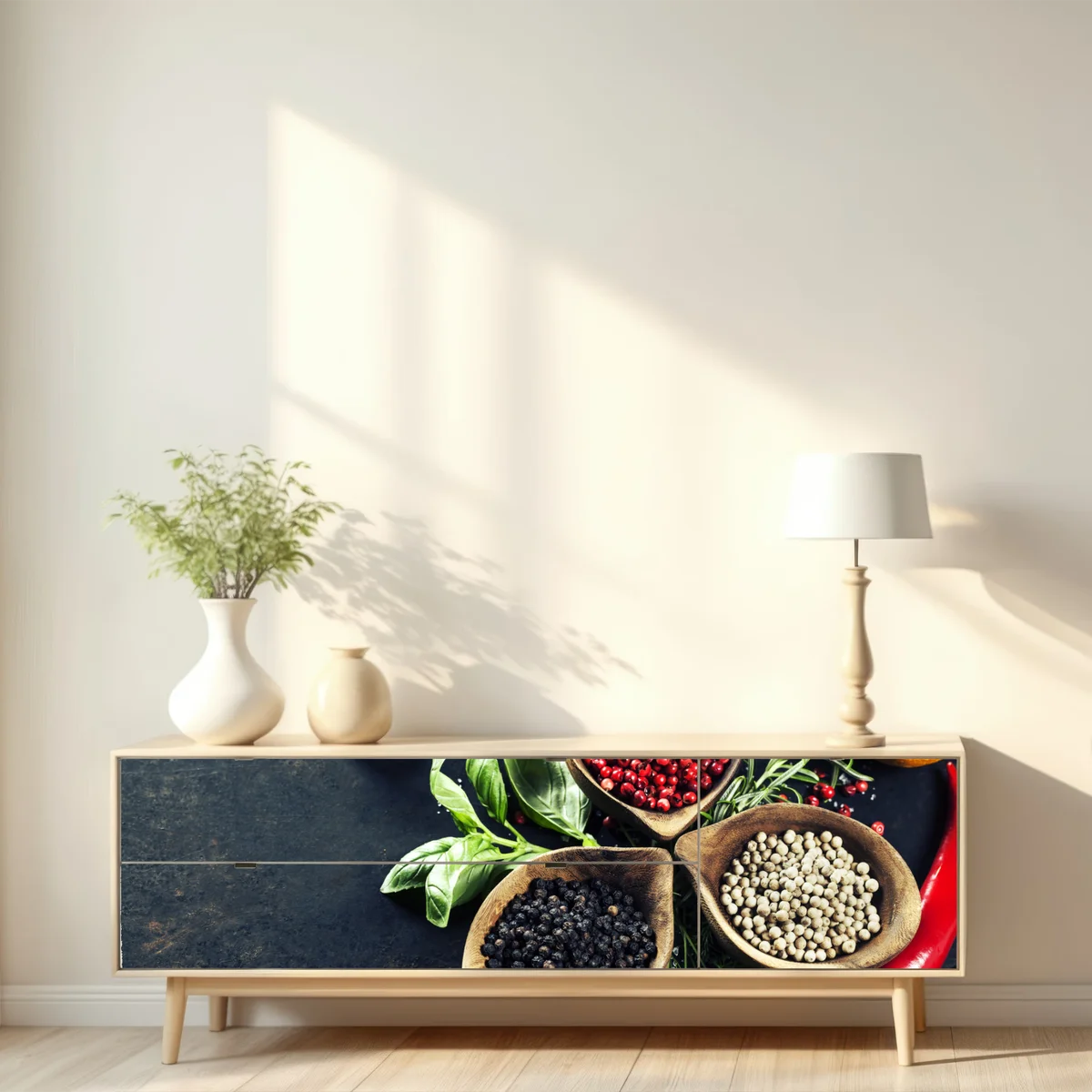 Repositionierbarer Aufkleber lebendige gewürze und frische kräuter Repositionierbarer Aufkleber lebendige gewürze und frische kräuter