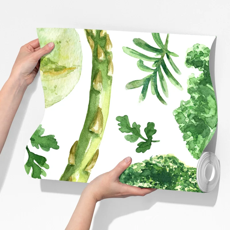 Fototapete aquarellmuster grünes gemüse Fototapete aquarellmuster grünes gemüse