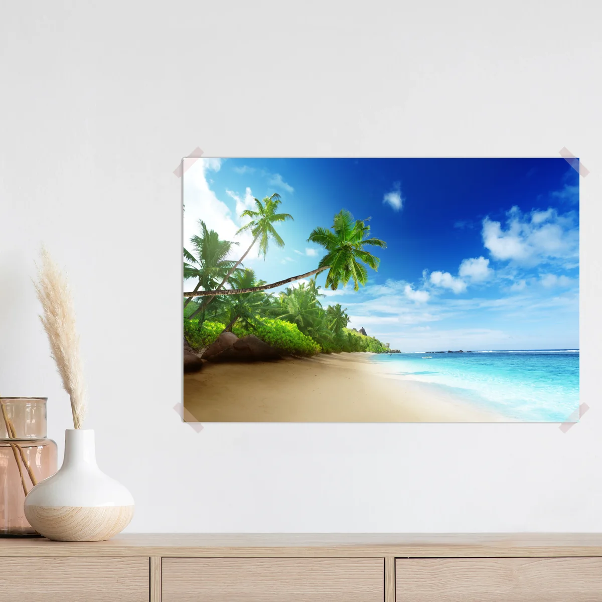 Poster sonnenuntergang am strand von Mahe, Seychellen Poster sonnenuntergang am strand von Mahe, Seychellen