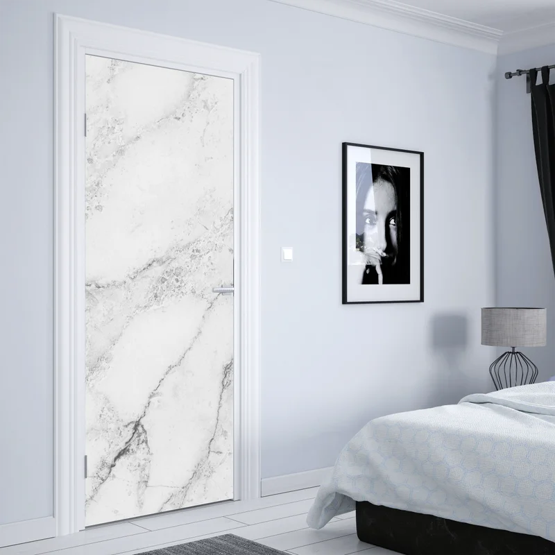 Türaufkleber weiße marmortextur mit grauen adern