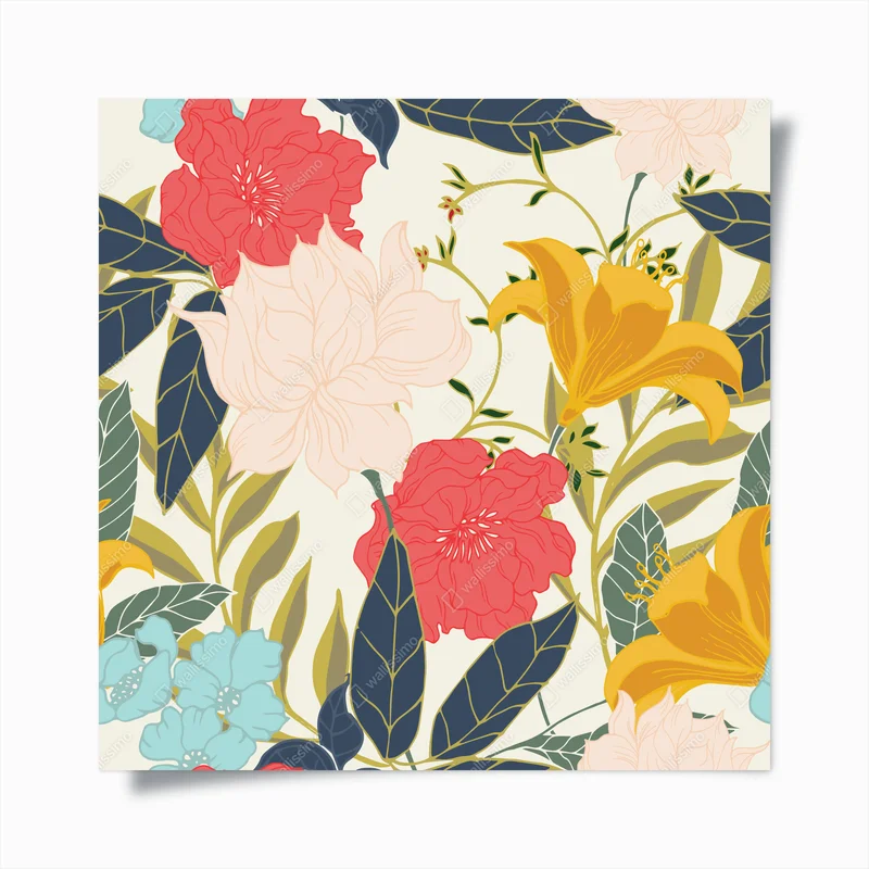 Poster vintage pastell blumenmuster • Poster bei Wallnifity® Poster vintage pastell blumenmuster • Poster bei Wallnifity®