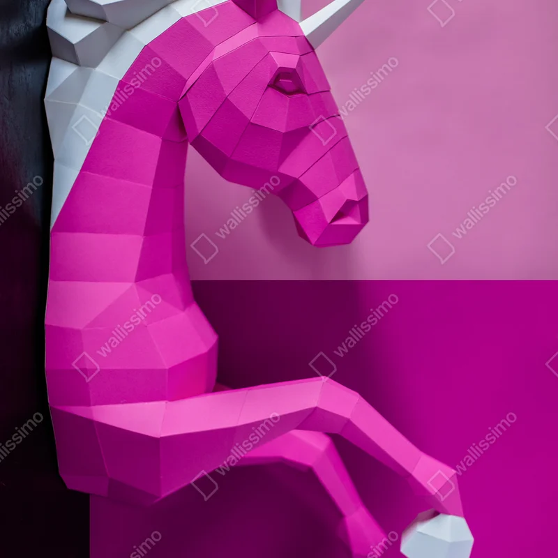 Poster rosa geometrisches einhorn wanddekoration Poster rosa geometrisches einhorn wanddekoration