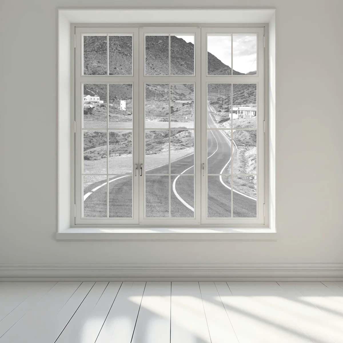 Fensteraufkleber gewundene straße durch die berge Fensteraufkleber gewundene straße durch die berge