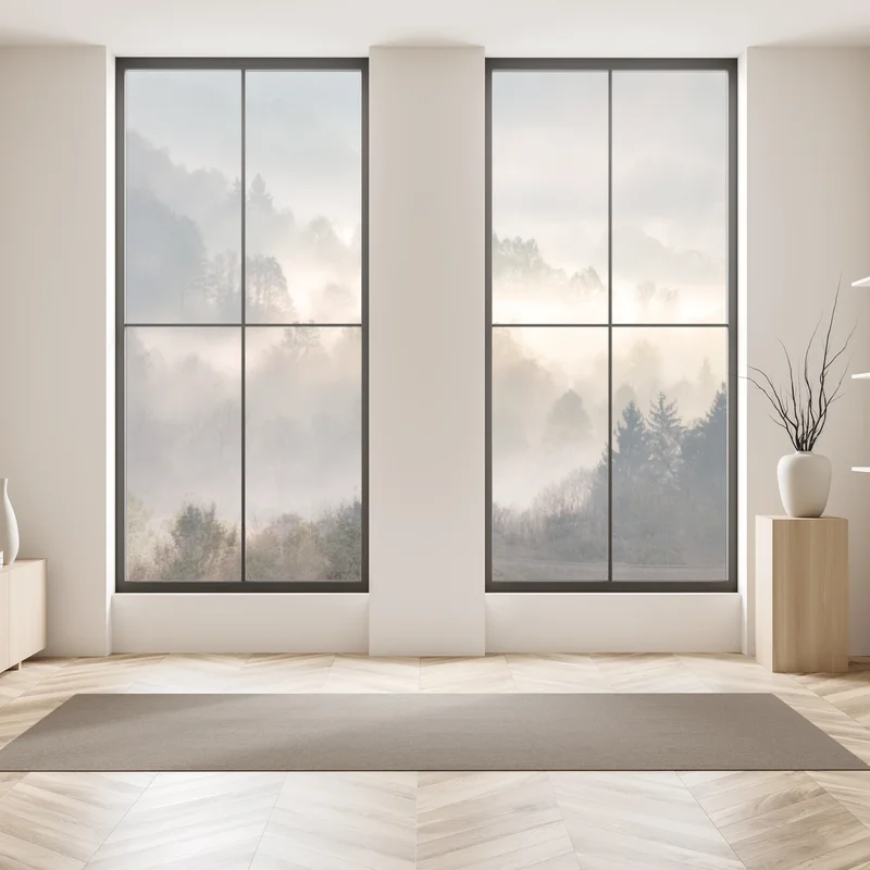 Fensteraufkleber nebliger wald im morgengrauen